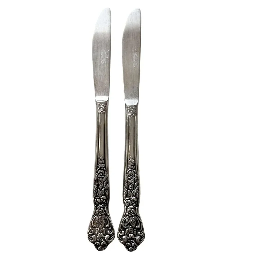 Set 2 Vintage MSI Japan Versailles Dinner Knives Glossy
